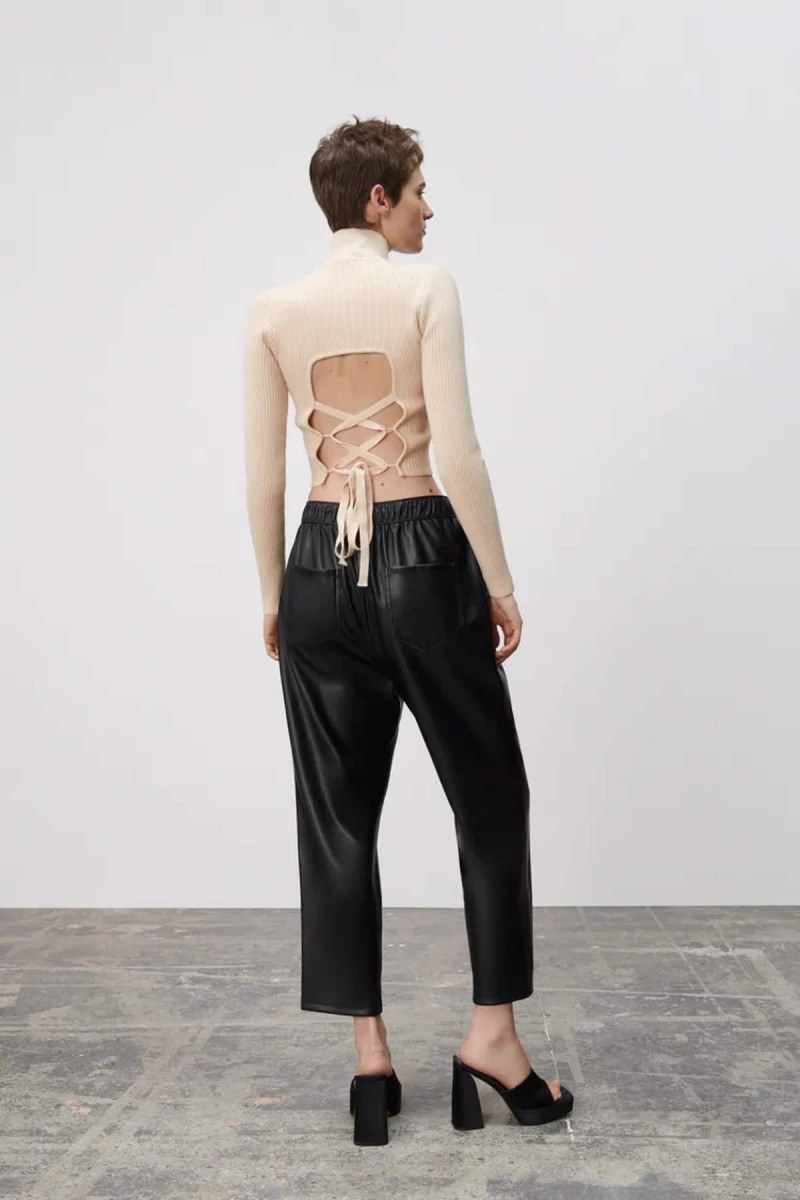 Zara δερμάτινο παντελόνι