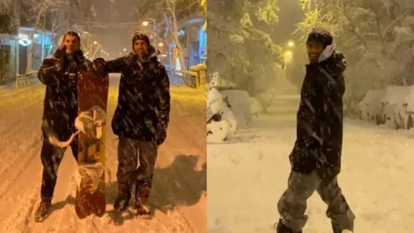 Τον κοιτούσαν όλοι με το στόμα ανοιχτό - Έκανε snowboard στο Κολωνάκι ο Κωνσταντίνος Αργυρός
