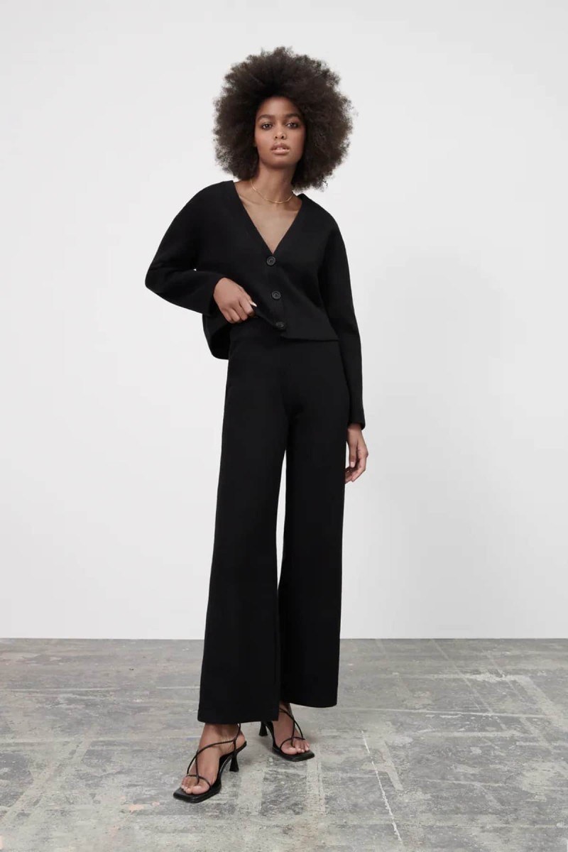 Zara μαύρο παντελόνι