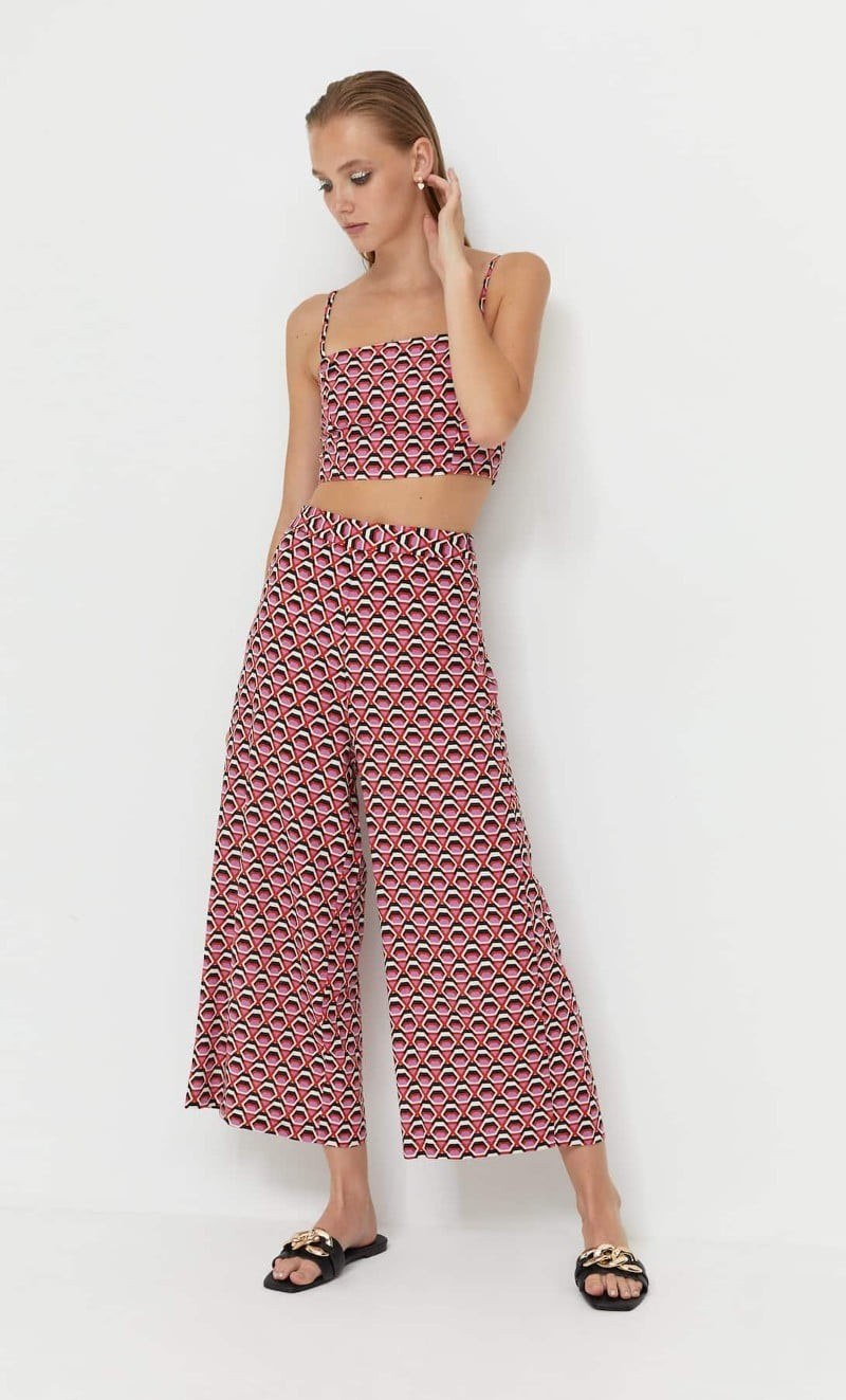 Stradivarius Ζιπ Κιλότ με print
