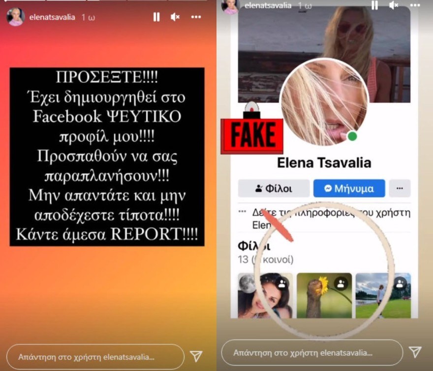 Έλενα Τσαβαλιά διαδικτυακή απάτη