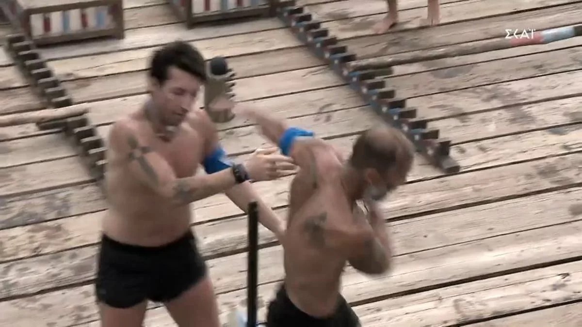 Survivor 5: Νέο περιστατικό ανάμεσα σε Τάκη και Κωνσταντίνο - Τον έσπρωξε στον αγώνα