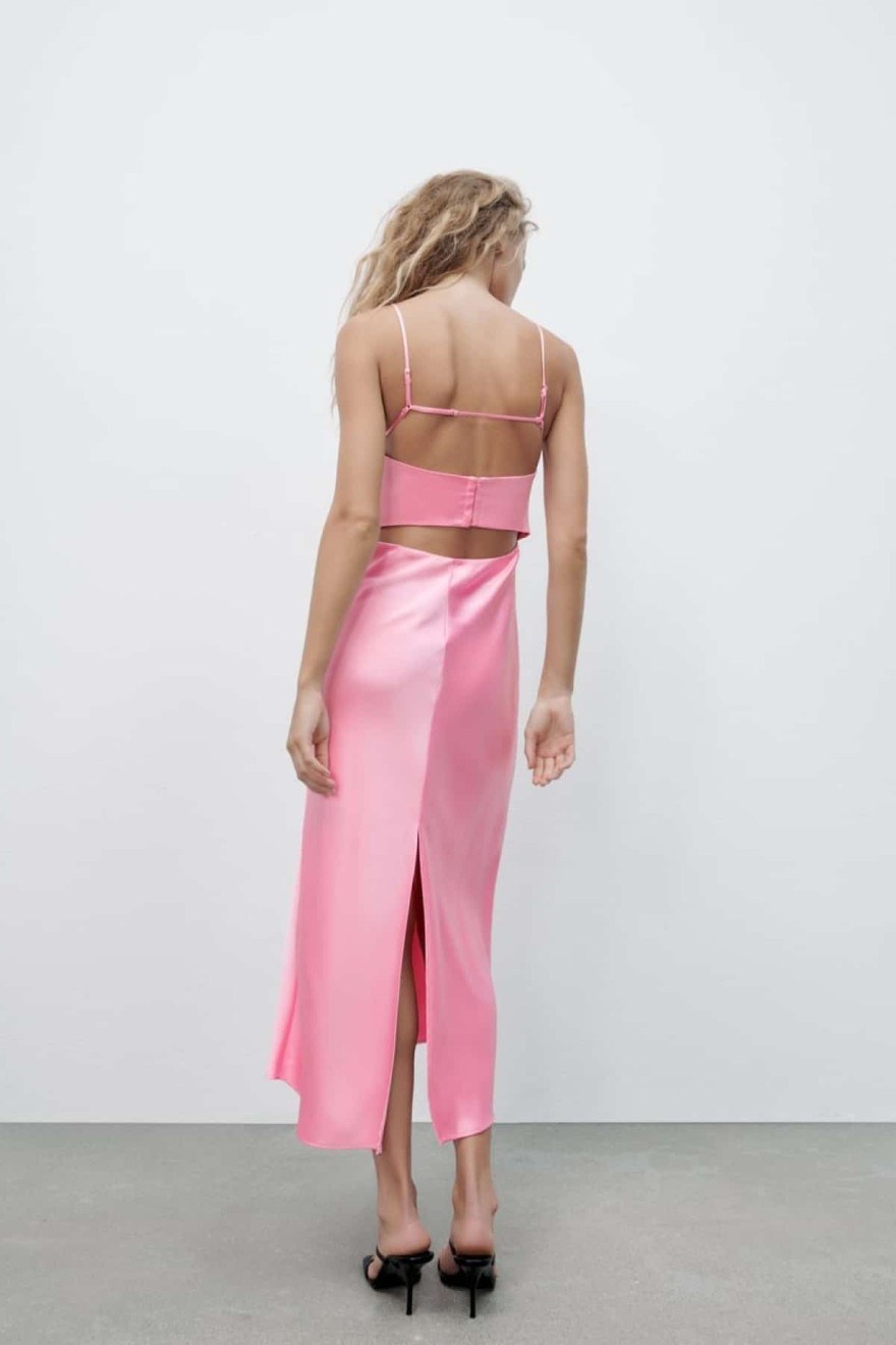 Zara σατέν φόρεμα