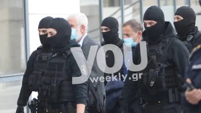 Με ψηλά το κεφάλι ο Φιλιππίδης, ενώ ο Λιγνάδης κοιτούσε κάτω - Αποκλειστικές φωτογραφίες από την άφιξή τους στο δικαστήριο