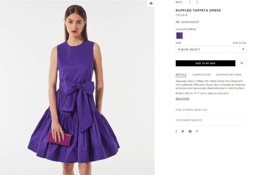 Ruffled Taffeta dress Carolina Herrera