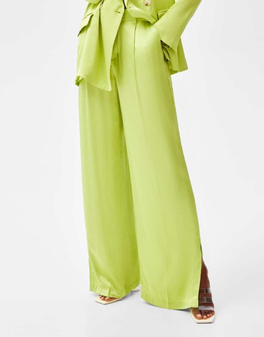 lime trousers bershka