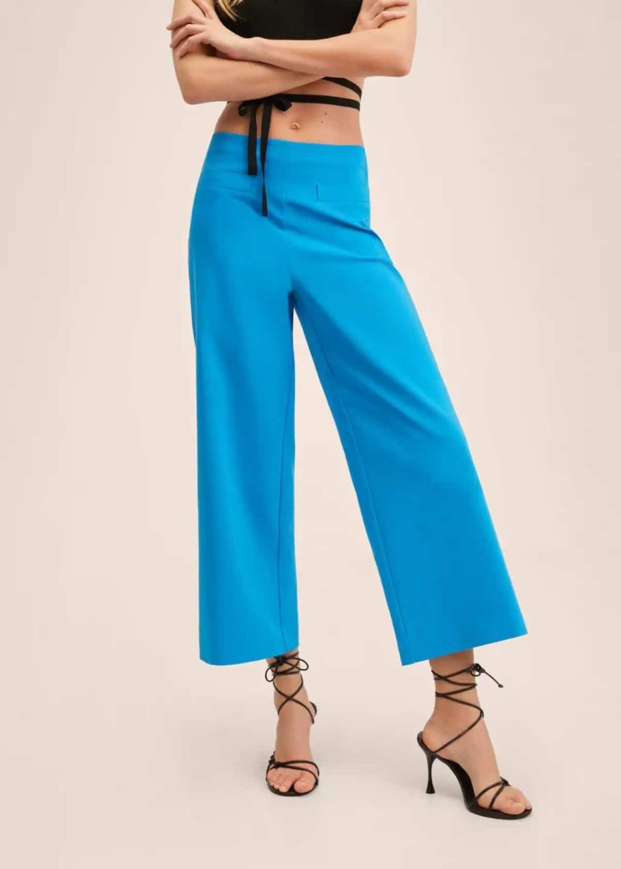 Μπλε παντελόνι culotte από τα Mango