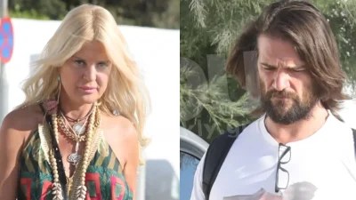 Εκείνος κρατούσε όλες τις τσάντες ενώ εκείνη περπατούσε λίγο πιο πίσω - Στην Μύκονο Πατούλη και Χολέβας