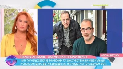 «Υπάρχουν ομοφυλόφιλοι επαγγελματίες» - Νέες δηλώσεις του αδερφού του Λιγνάδη πριν την απόφαση του δικαστηρίου