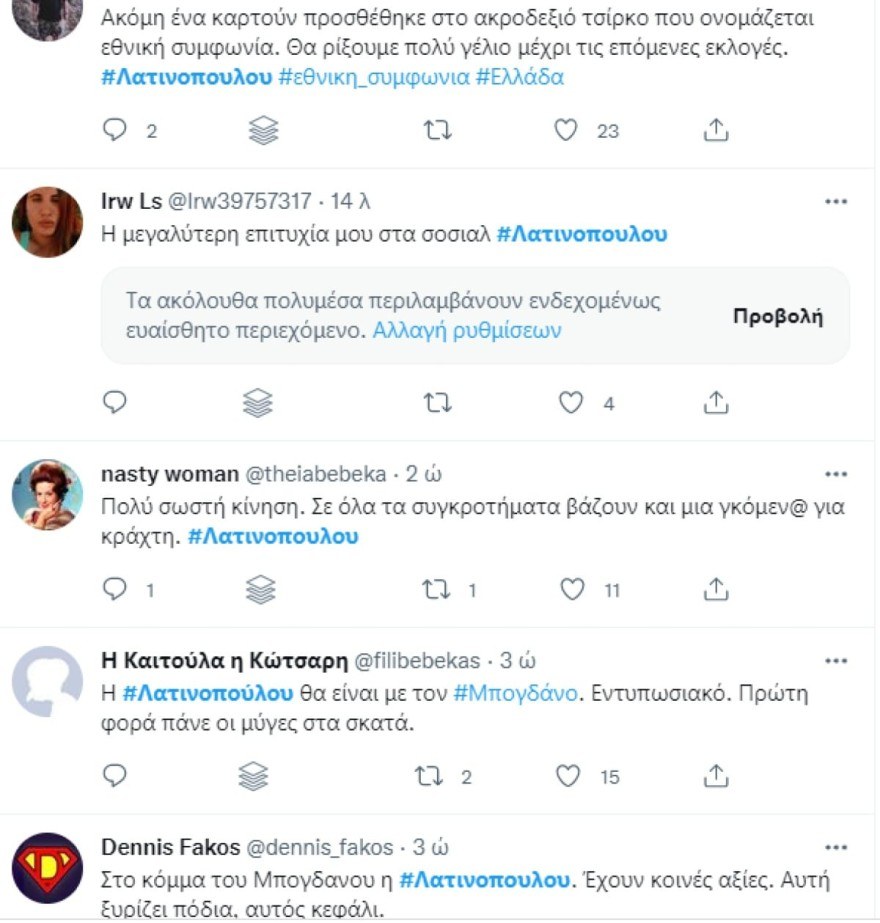 Αφροδίτη Λατινοπούλου - twitter