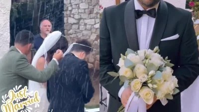 Γνωστός Έλληνας τραγουδιστής παντρεύτηκε κρυφά - Έλαμπε η νύφη μέσα στο παραμυθένιο νυφικό της
