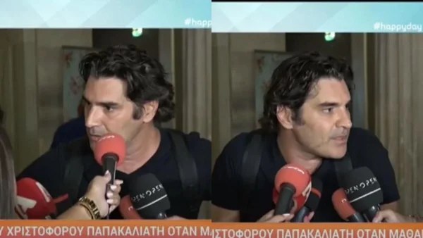 Ο Χριστόφορος Παπακαλιάτης έμαθε μπροστά στις κάμερες το θάνατο του Κώστα Καζάκου