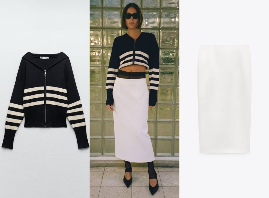 Zara φούστα και ζακέτα