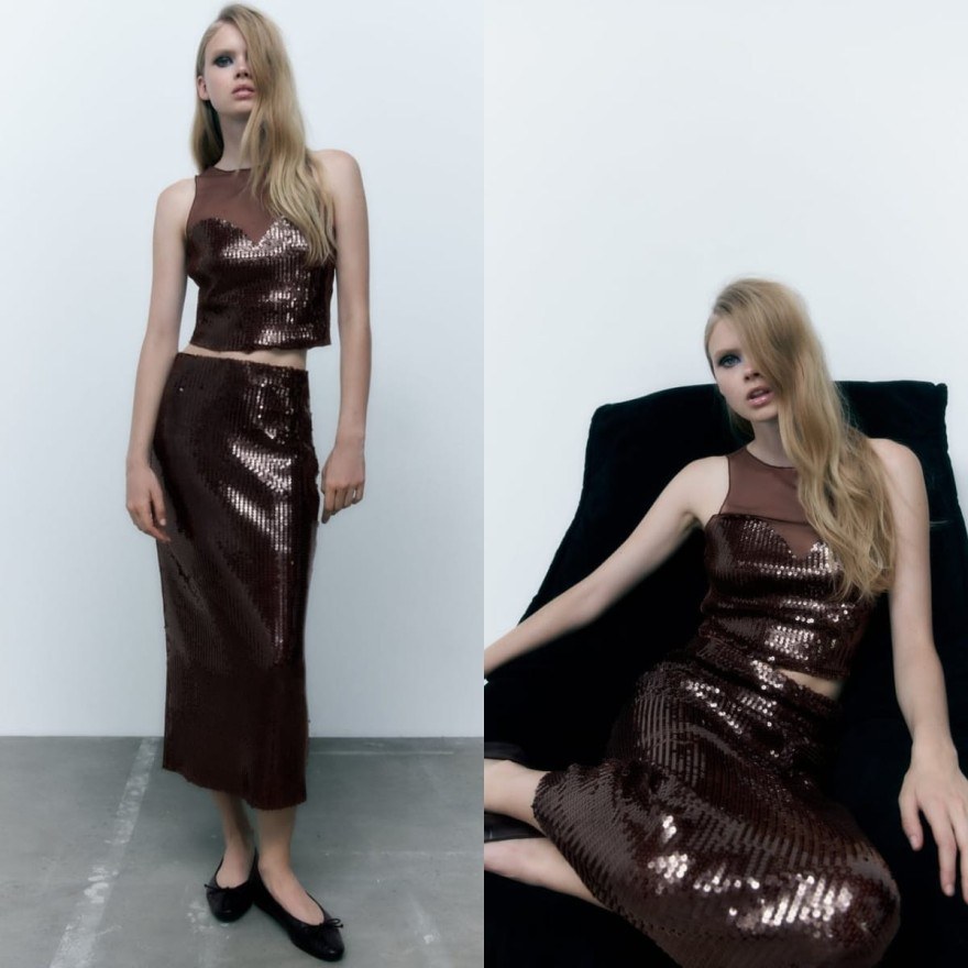 Zara καφέ set