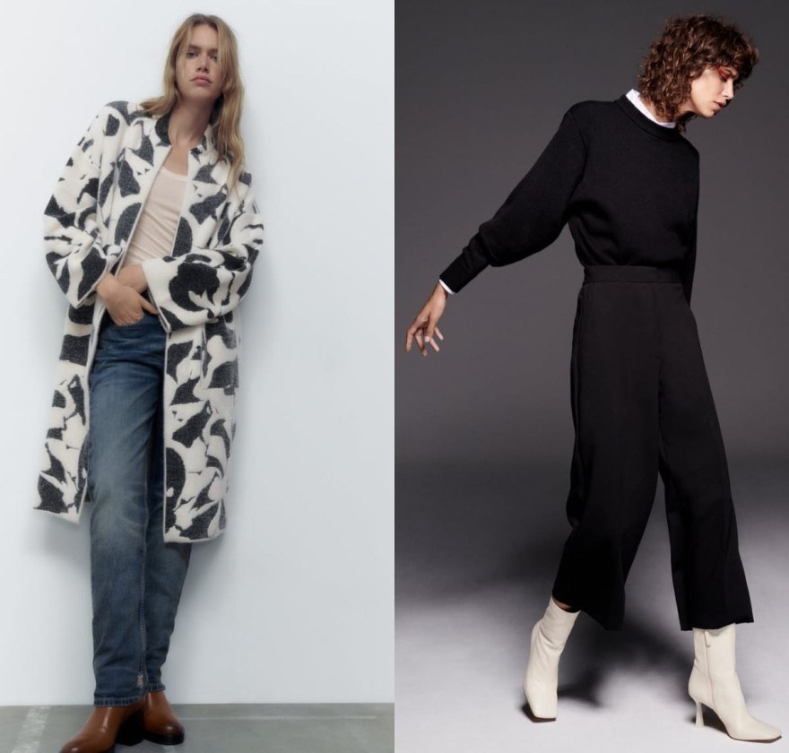 Zara πανωφόρι και παντελόνι