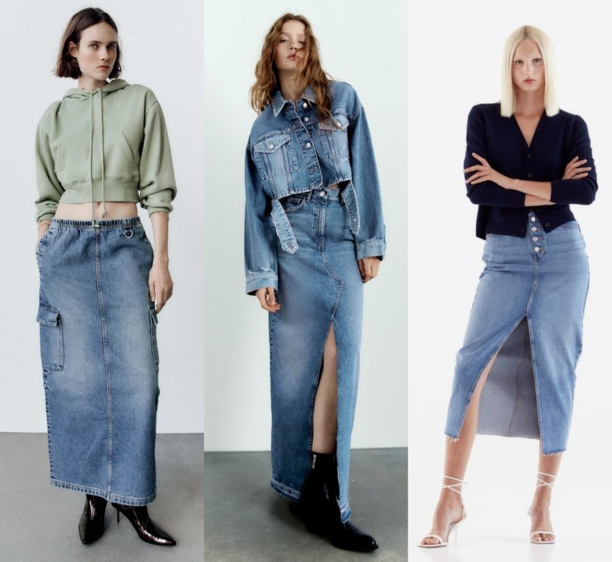 Denim φούστα Zara