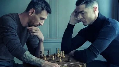 Η viral φωτογραφία με τον Messi και τον Ronaldo να παίζουν σκάκι, διαφημίζει τις αποσκευές του οίκου Louis Vuitton