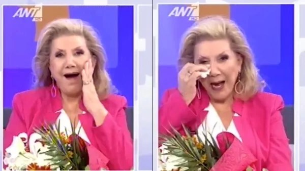 Συγκινημένη σκουπίζοντας τα δάκρυά της - Η έκπληξη που δέχτηκε η Λίτσα Πατέρα από τα εγγόνια της