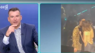 «Ζηλεύει τώρα ο Βασίλης;» - "Σούσουρο" με το φιλί της Δέσποινας Βανδή με τον Χρήστο Μάστορα πάνω στη σκηνή του Enastron