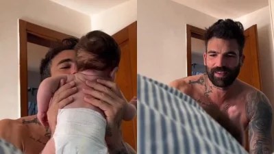 Είχε σηκώσει την γειτονιά στο πόδι με το κλάμα του - Το τρυφερό βίντεο του Αλεξάνδρου την ώρα που άλλαζε πάνα στον νουνίτο
