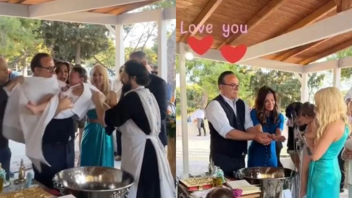 Με μπλε στενό φόρεμα, έγινε νονά του ανιψιού της - Η Δήμητρα Ματσούκα βάφτισε το γιο της αδερφής της, Μαρίας