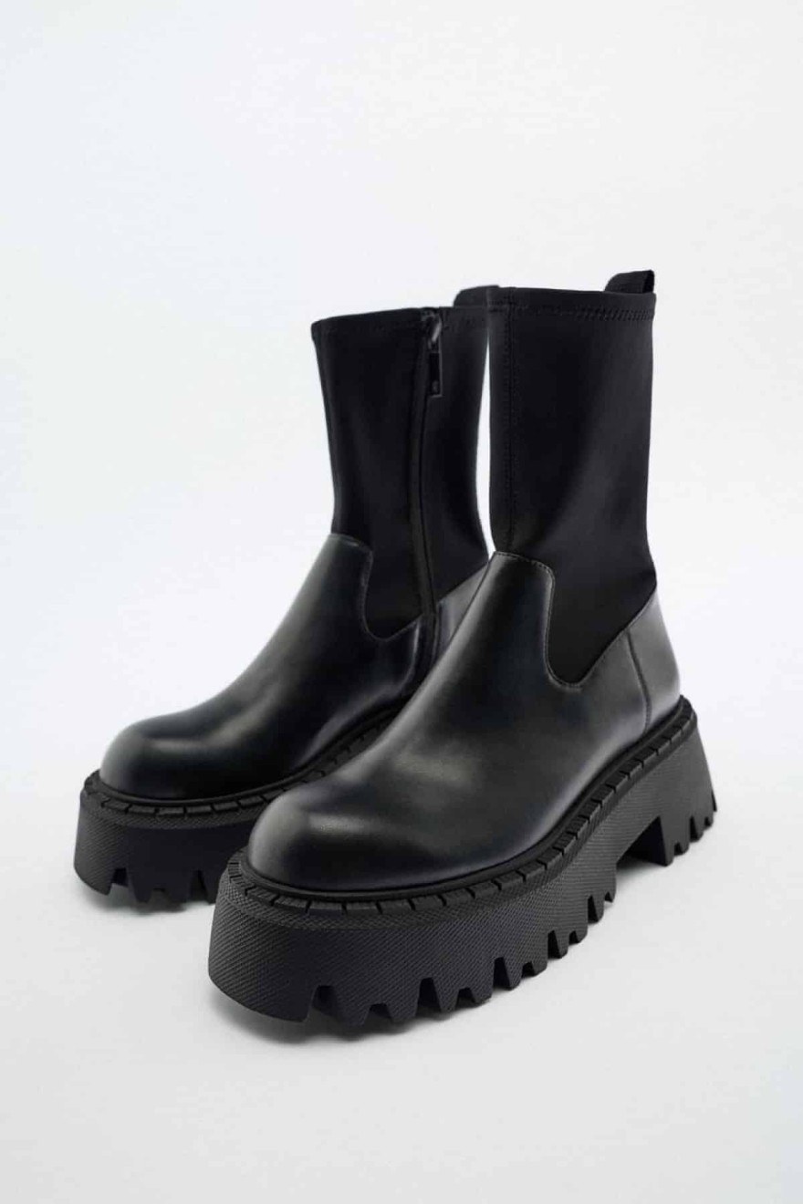 Zara Μαύρα Μποτάκια