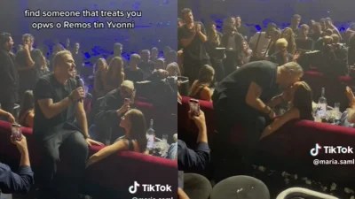 Χαμός με τον Αντώνη Ρέμο και την Υβόννη Μπόσνιακ - Βίντεο από το παθιασμένο φιλί τους στα μπουζούκια την ώρα που της τραγουδούσε