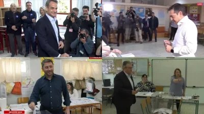 Εκλογές 2023: Ψήφισαν οι πολιτικοί αρχηγοί - Τους υποδέχτηκαν με συνθήματα και χειροκροτήματα