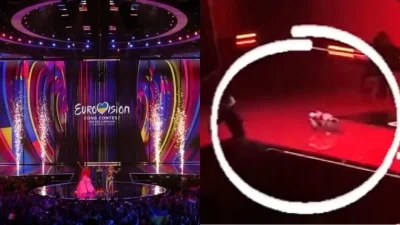 Eurovision 2023: Δεν το έδειξαν οι κάμερες - Μεγάλο φαβορί έπεσε κάτω μπροστά σε όλους την ώρα που της έσκιζαν το παντελόνι