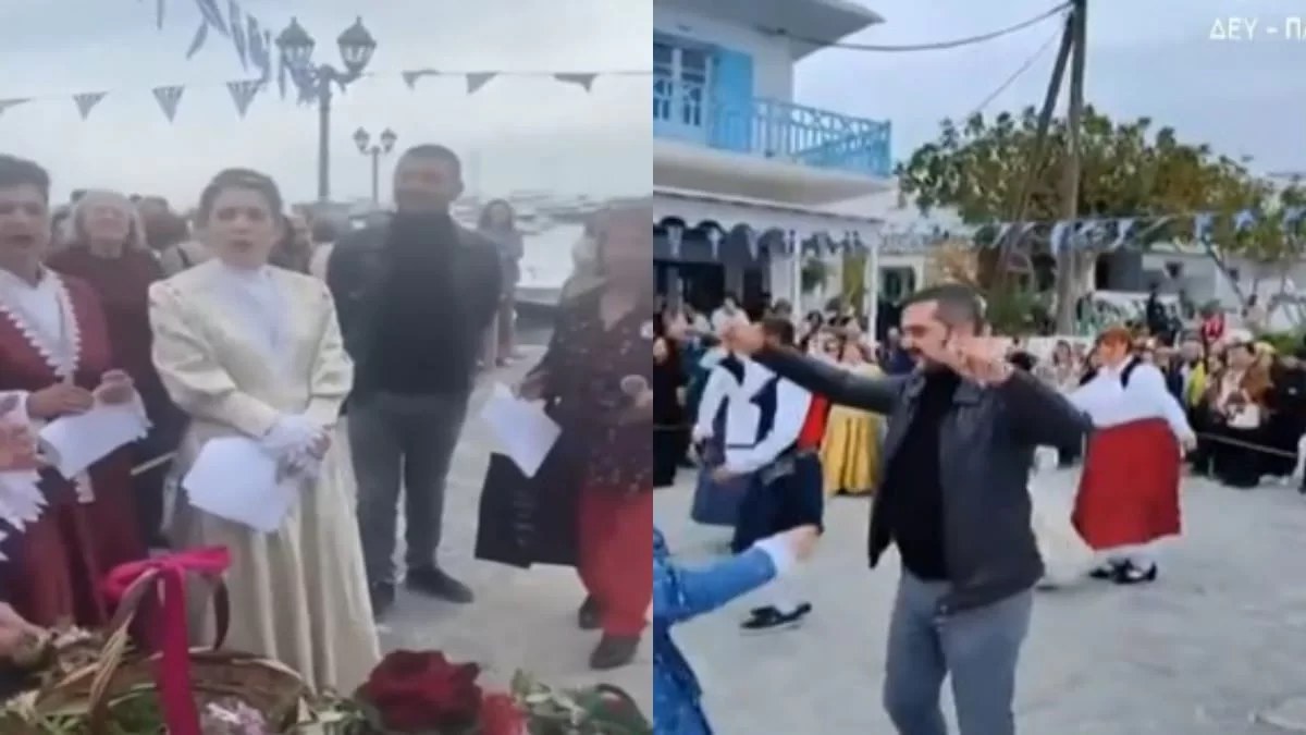 Έσερνε τον χορό σε παραδοσιακό γλέντι - Στην Αντίπαρο μόνος και σε τρελό κέφι ο Λεωνίδας Κουτσόπουλος
