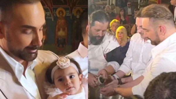 Στιγμές ευτυχίας για τον Νίκο Κοκλώνη! Έγινε νονός - Με ροζ κοστούμι αγκαλιά με την βαφτιστήρα του