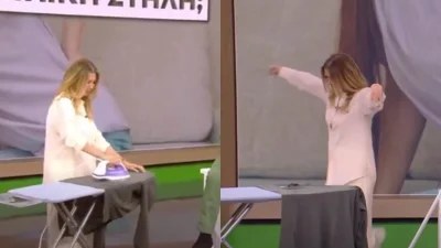 Σοφία Αλιμπέρτη: Άφησε το σίδερο και έπιασε το ζεϊμπέκικο - Ο "βαρύς" της χορό στο πλατό του ΑΝΤ1