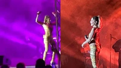 Με πολύχρωμη στραφταλιζέ ολόσωμη φόρμα & έξω όλη η πλάτη - Ο ξέφρενος χορός της Δέσποινας Βανδή στη σκηνή