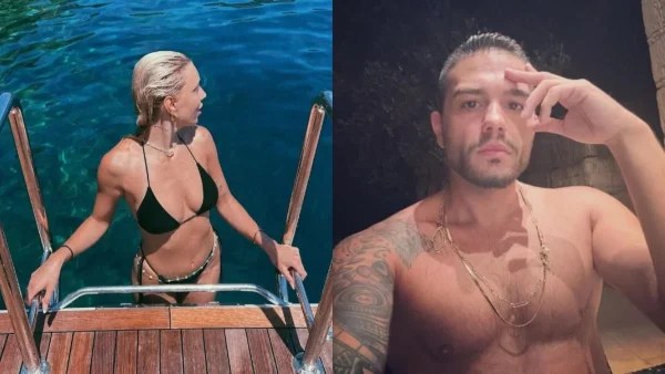 Σκαφάτες διακοπές για Μάστορα & Καληφώνη στη Σαντορίνη - Χάζευαν ερωτευμένοι το ηλιοβασίλεμα (Βίντεο)