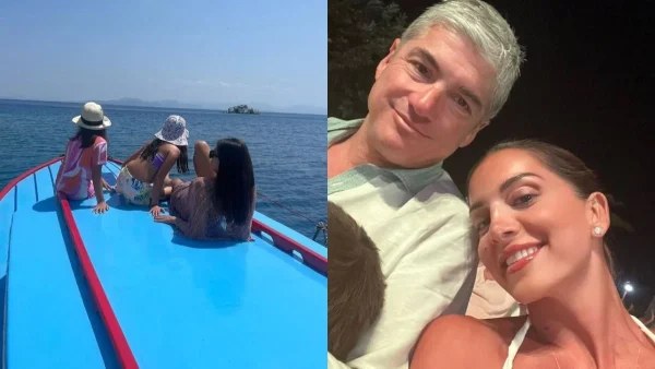 Βόλτες με σκάφος, βουτιές στη θάλασσα και περπάτημα στα σοκάκια - Οι διακοπές Τσιμτσιλή & Σοφού με τα παιδιά τους στην Πάρο