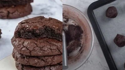 Απολαυστικά soft cookies έτοιμα σε 10 λεπτά - Με υγρή σοκολάτα και υφή σαν μπράουνις