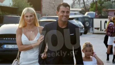 Βάφτιση Νουνίτο: Όλα τα φλας στην άφιξη της οικογένειας Χανταμπάκη - Με λευκό φόρεμα η Όλγα Πηλιάκη