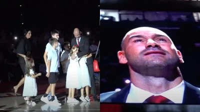 Μεγάλη συγκίνηση στο ΣΕΦ - Τα δάκρυα του Βασίλη Σπανούλη αγκαλιά με την Χοψονίδου και τα παιδιά του