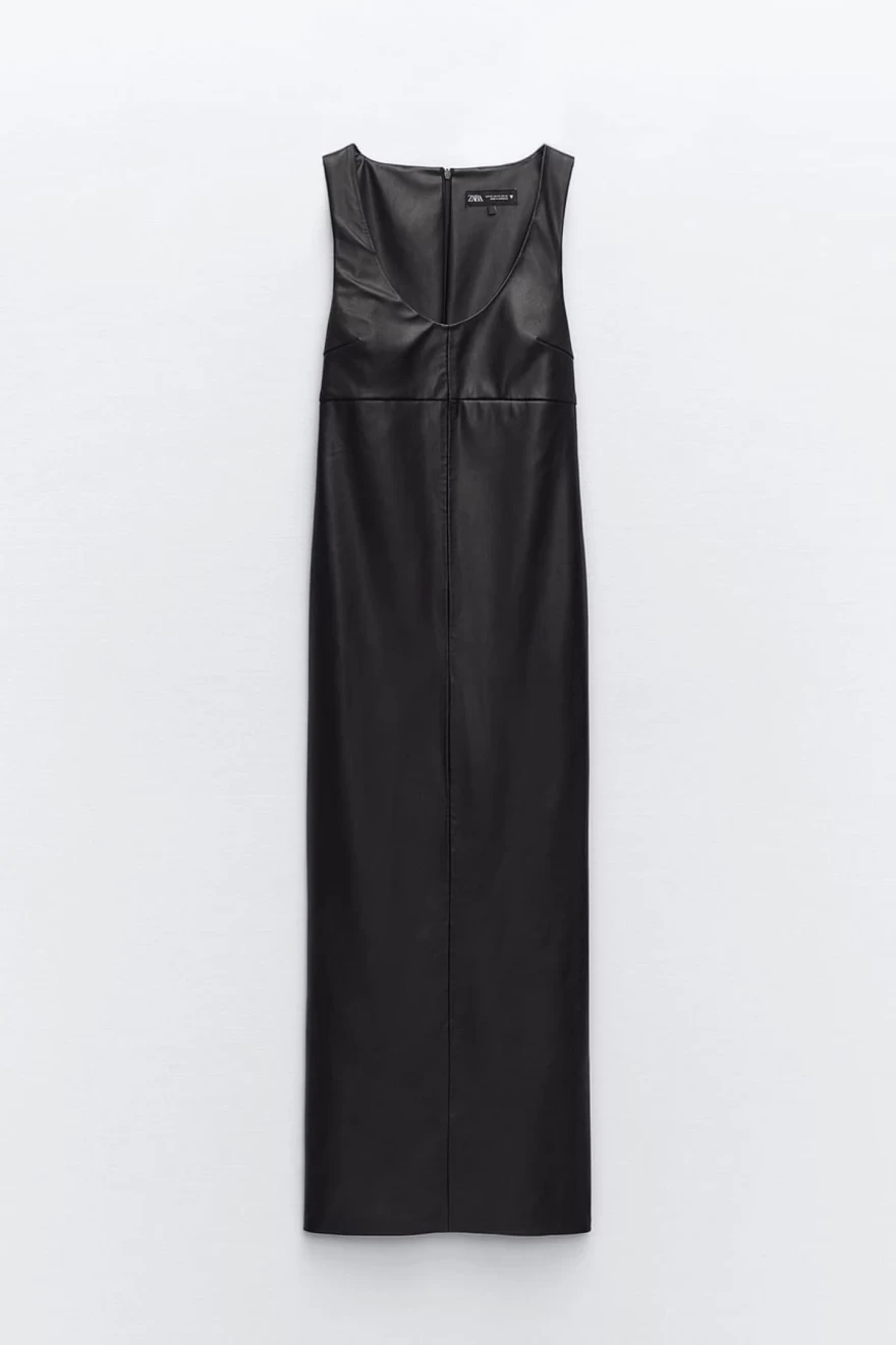 zara leather dress