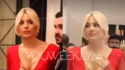''Πάγωσαν'' όλοι με την είσοδο της Παναγιώταρου στο Athens Fashion Week - Με μίνι φλογερό κόκκινο φόρεμα και πολύ βαθύ ντεκολτέ (Βίντεο)