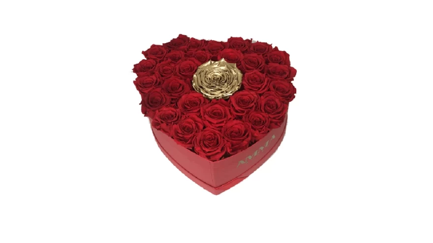 heart red roses