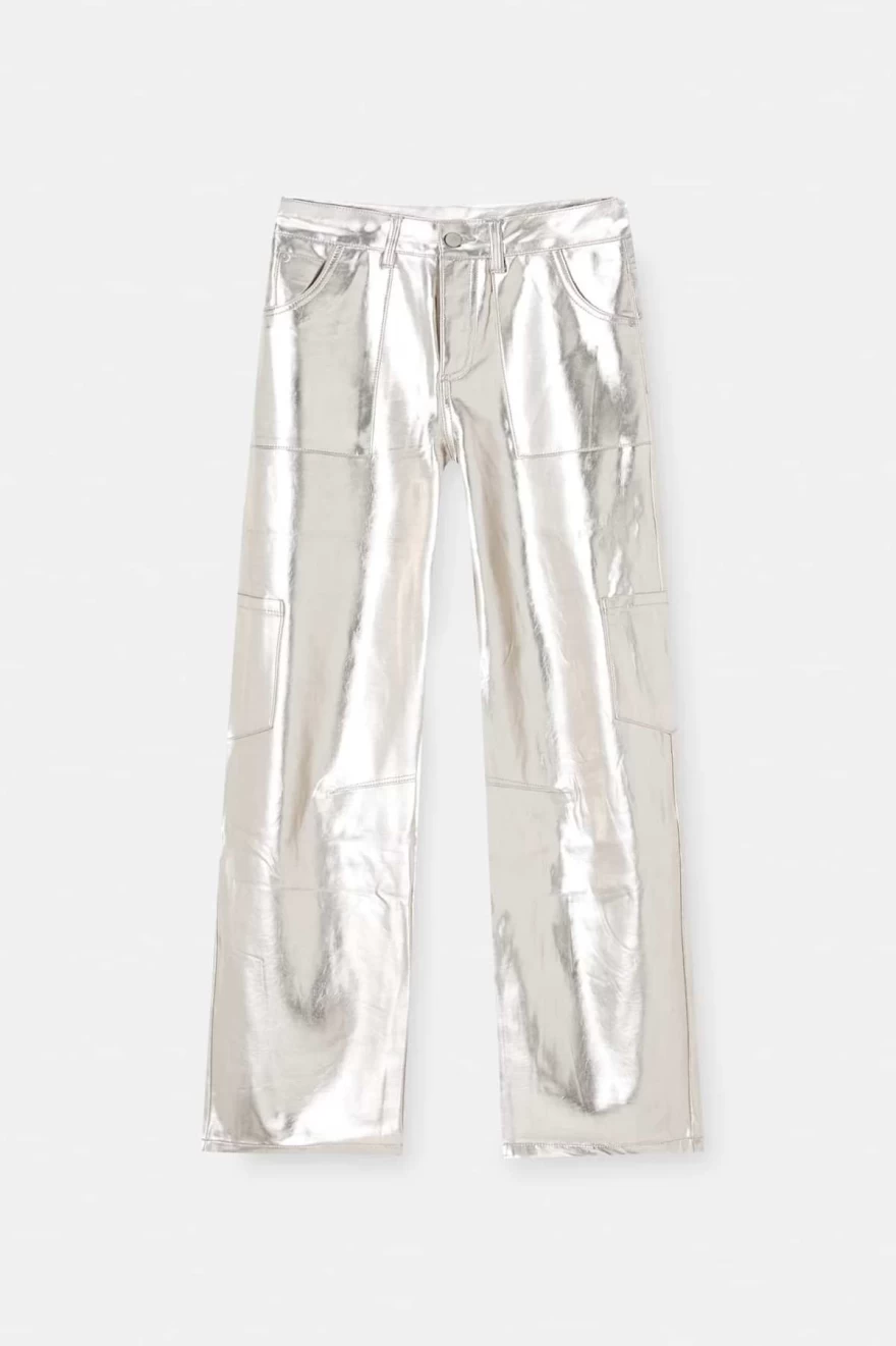 silver pants