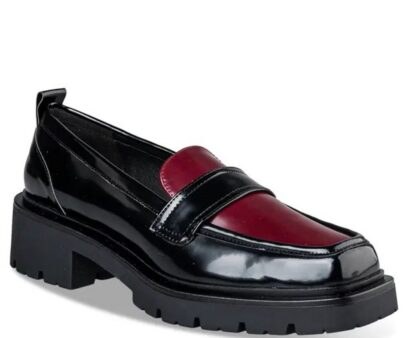 Loafers μαύρο μπορντό envie shoes