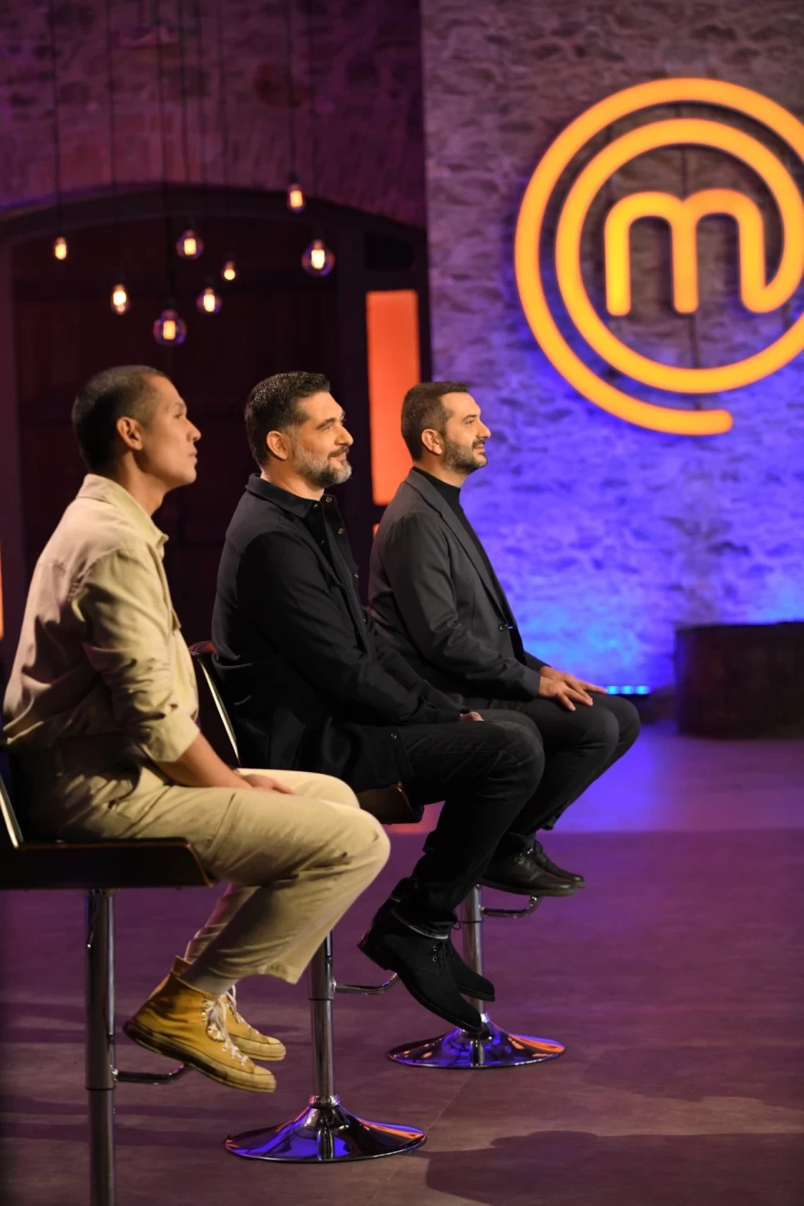 Οι κριτές του MasterChef: Σωτήρης Κοντιζάς, Πάνος Ιωαννίδης και Λεωνίδας Κουτσόπουλος