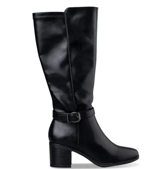 Μαύρες μπότες με αγκράφα envie shoes