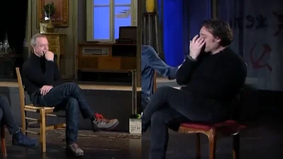 "Λύγισαν" ο Γιάννης Τσορτέκης και ο Βασίλης Χαραλαμπόπουλος: «Κλαις;», «Όχι, παιδί μου! Ένα σκουπιδάκι ήταν!»