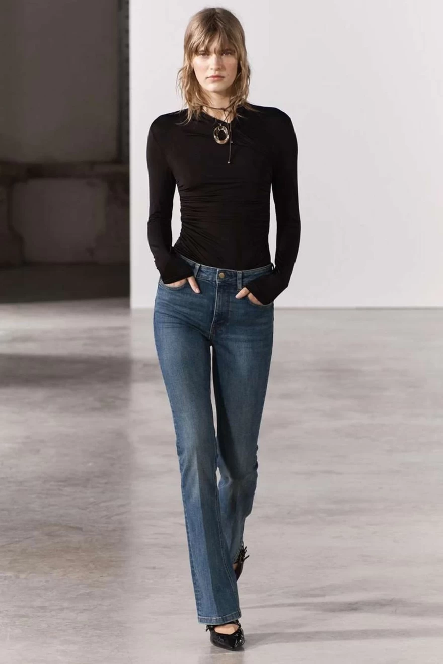 zara denim flared