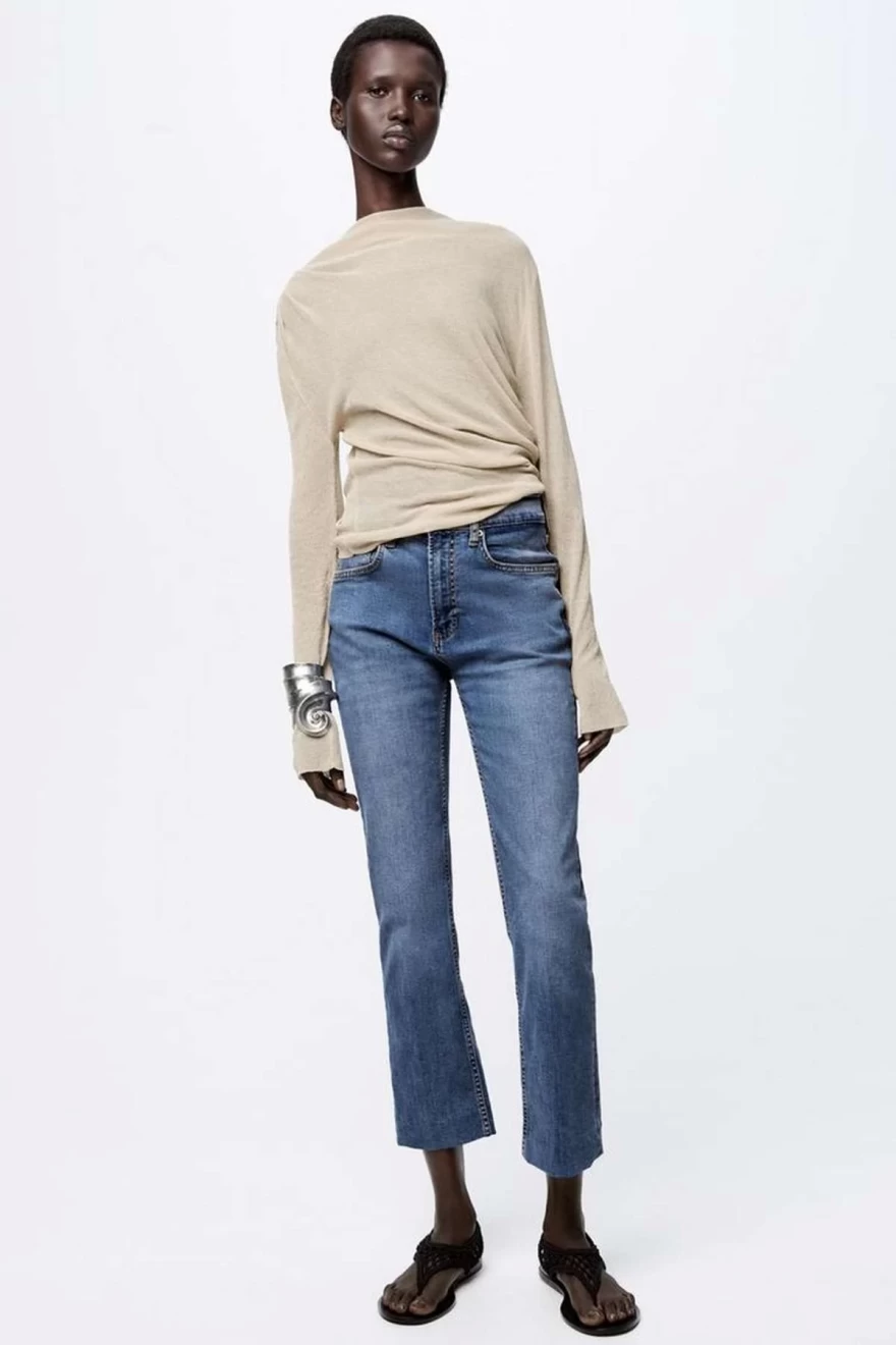 cropped denim zara