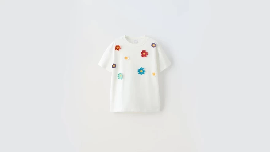 μπλούζα με λουλούδια  zara kids