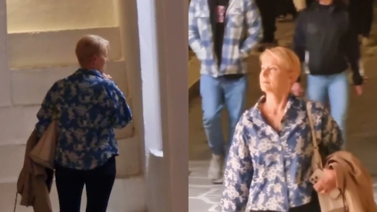Νατάσα Παζαΐτη: Περπατούσε μόνη στα σοκάκια της Μυκόνου - Κοιτούσε βιτρίνες με άκρως ανοιξιάτικο look
